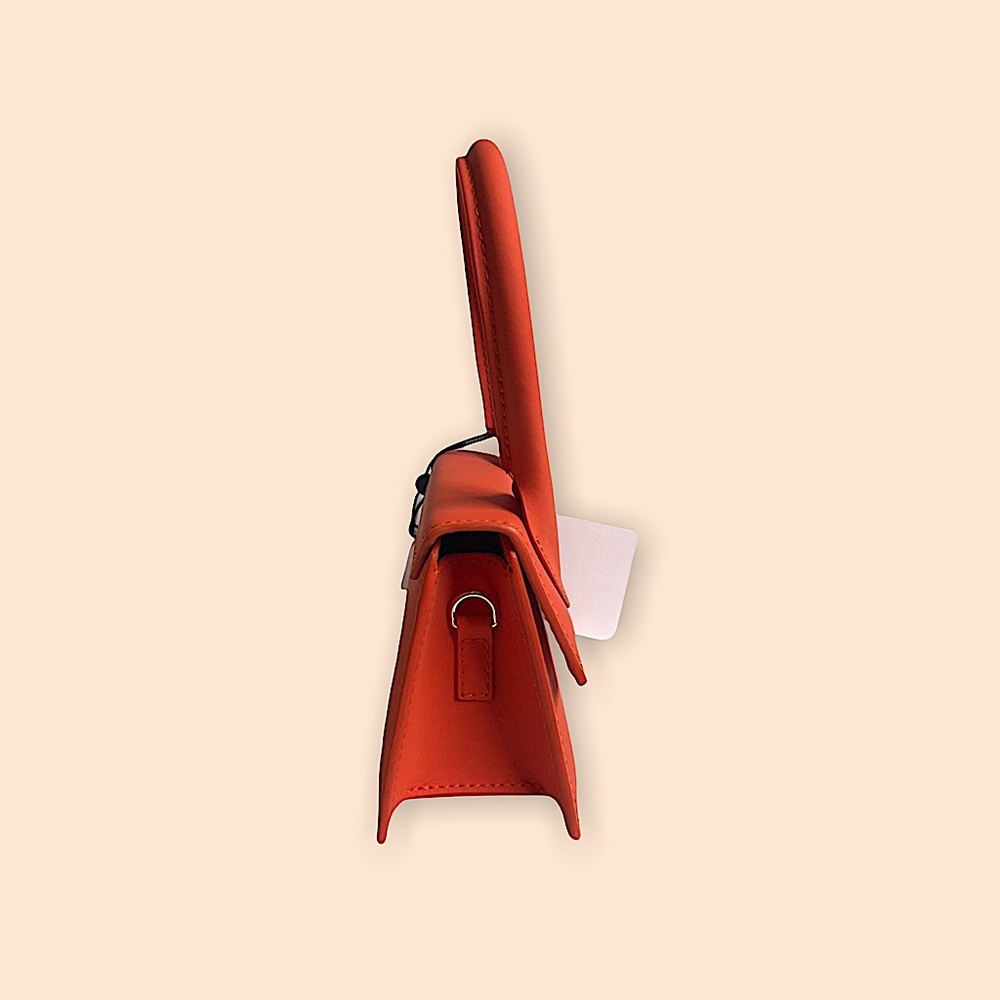 *Rare* Jacquemus Le Chiquito Mini Leather Tote In Bright Orange - Picture 12 of 14